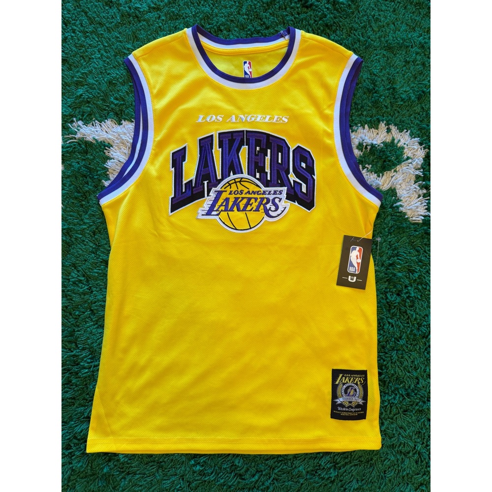NBA Los Angeles Lakers‎ Jersey Mens SMALL Yellow New Mesh Basketball Tank Top